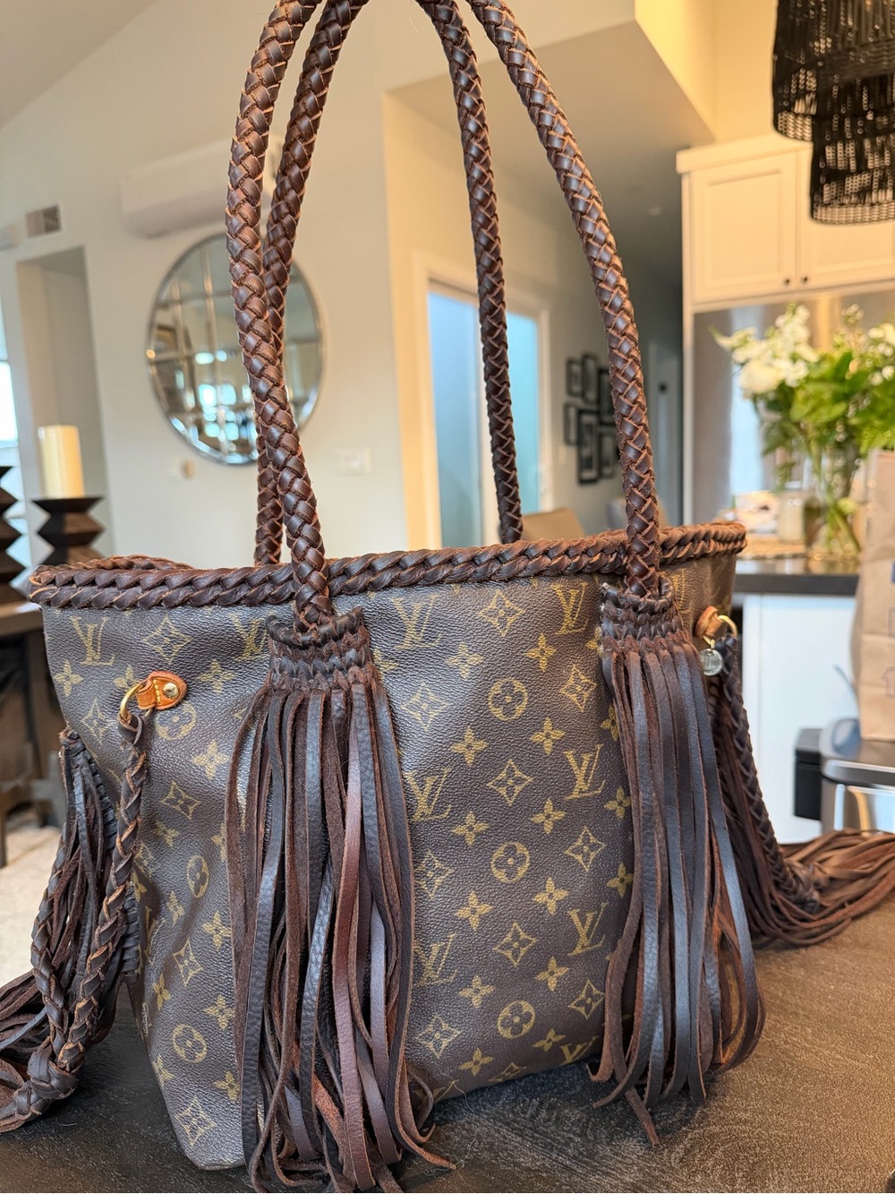 Louis Vuitton Neverfull Tote refurbished by Leather and Vodka - Picture 3 of 8